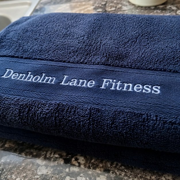 Custom gym towels — customer photo